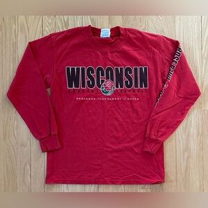 Vintage Wisconsin Badger 2000 Rose Bowl Long-Sleeved T-Shirt, Men’s Size Medium
